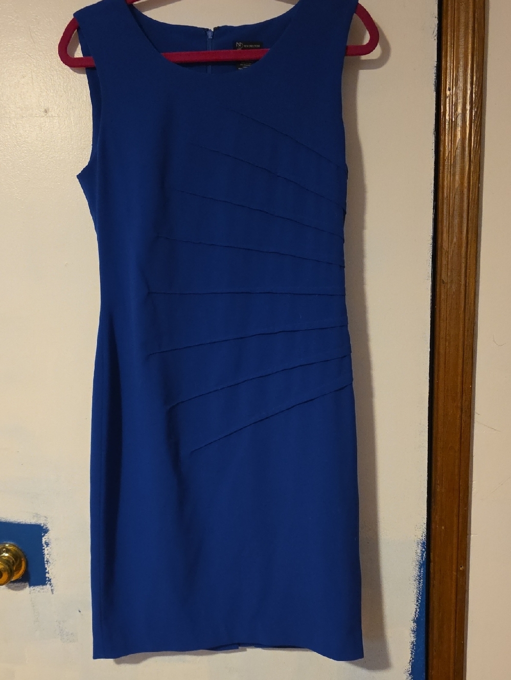 new directions Cobalt Blue Sleeveless Midi Sheath Dress